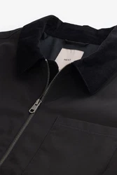 Next Blouson Wasserabweisende Jacke mit Cordkragen (1-St) Schwarz