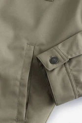 Next Blouson Wasserabweisende Jacke mit Cordkragen (1-St) Khaki/Beige/Dunkelgrün