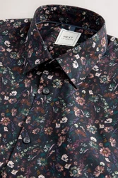 Next Langarmhemd Slim Fit Hemd Mischfarben/Gelb/Rot/Rosa/Braun