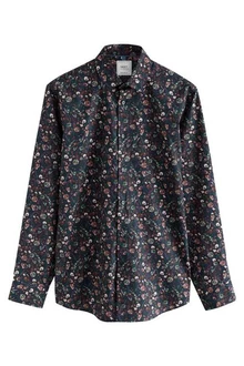 Next Langarmhemd Slim Fit Hemd Mischfarben/Gelb/Rot/Rosa/Braun