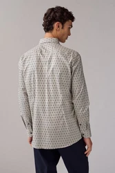 Next Langarmhemd Slim Fit Hemd Rot/Beige