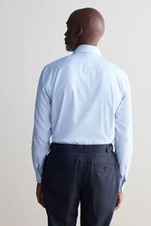 Next Langarmhemd Signature Strukturiertes Slim Fit Hemd Canclini Hellblau/Blau