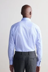 Next Langarmhemd Signature Strukturiertes Slim Fit Hemd Canclini Hellblau/Blau