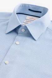 Next Langarmhemd Signature Strukturiertes Slim Fit Hemd Canclini Hellblau/Blau