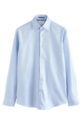 Next Langarmhemd Signature Strukturiertes Slim Fit Hemd Canclini Hellblau/Blau