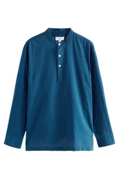 Langarmhemd Strukturiertes Langarmshirt aus 100% Baumwolle (1-tlg)
