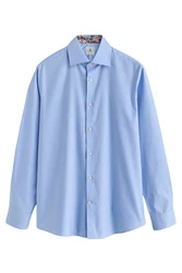 Next Langarmhemd Slim Fit Hemd Hellblau/Blau