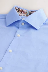 Next Langarmhemd Slim Fit Hemd Hellblau/Blau