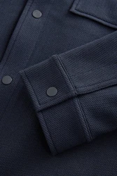 Next Hemdjacke mit Kapuze und Borgfutter Dunkelblau/Hellblau/Blau