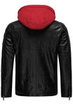 Redbridge Herren Bikerjacke mit Kapuze Rot/Dunkelrot