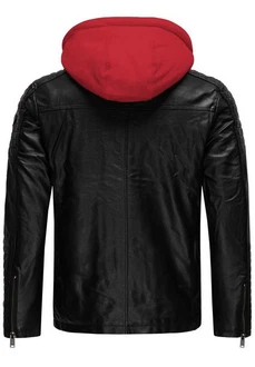 Redbridge Herren Bikerjacke mit Kapuze Rot/Dunkelrot