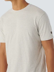 NO EXCESS Kurzarmshirt T-Shirt Crewneck Khaki/Grau/Beige/Braun