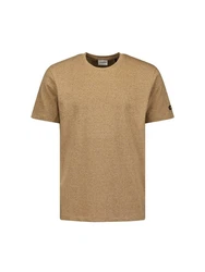 NO EXCESS Kurzarmshirt T-Shirt Crewneck Khaki/Beige/Braun