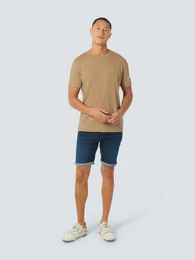 Kurzarmshirt T-Shirt Crewneck Melange With Stripes