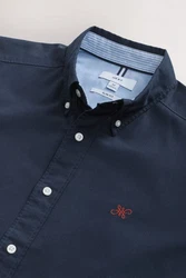 Next Langarmhemd Slim Fit Oxfordhemd Dunkelblau/Blau/Hellblau