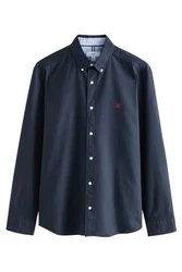 Next Langarmhemd Slim Fit Oxfordhemd Dunkelblau/Blau/Hellblau