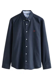 Langarmhemd Slim Fit Langrmeliges Oxfordhemd (1-tlg)