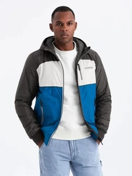 OMBRE Allwetterjacke Herren-Sportjacke Hellblau/Grau