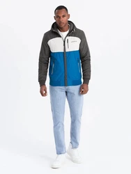 OMBRE Allwetterjacke Herren-Sportjacke Hellblau/Grau
