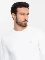 OMBRE Longsleeve SLIM FIT Weiß/Rot/Creme