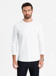 OMBRE Longsleeve SLIM FIT Weiß/Rot/Creme