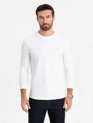 OMBRE Longsleeve SLIM FIT Weiß/Rot/Creme