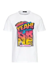 Replay T-Shirt BASIC JERSEY Weiß/Creme/Grün