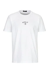 Replay T-Shirt BASIC JERSEY Weiß/Creme/Dunkelblau/Grau