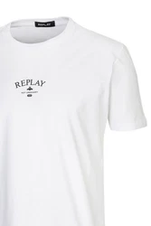 Replay T-Shirt BASIC JERSEY Weiß/Creme/Dunkelblau/Grau