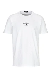 Replay T-Shirt BASIC JERSEY Weiß/Creme/Dunkelblau/Grau