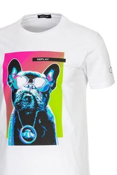 Replay T-Shirt BASIC JERSEY Weiß/Creme/Mischfarben/Gelb