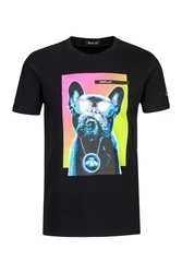 Replay T-Shirt BASIC JERSEY Schwarz/Creme/Gelb