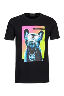 Replay T-Shirt BASIC JERSEY Schwarz/Creme/Gelb