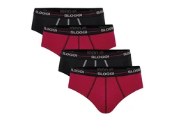 sloggi Slip Herren Start Midi C4P Box (4er Pack) Dunkelrot/Rosa