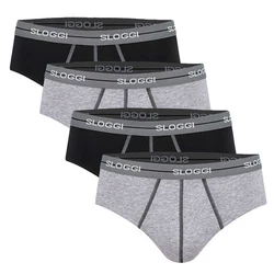 sloggi Slip Herren Start Midi C4P Box (4er Pack) Grau/Schwarz/Dunkelgrau/Rot/Braun
