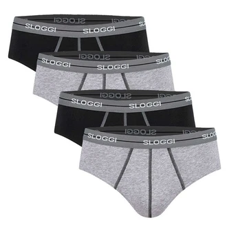 sloggi Slip Herren Start Midi C4P Box (4er Pack) Grau/Schwarz/Dunkelgrau/Rot/Braun