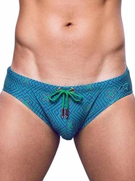 Badehose Print Swimwear Brief Jade XL
