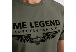 PME LEGEND Rundhalsshirt mit Logoprint Dunkelgrün/Khaki