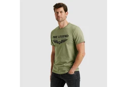 PME LEGEND Rundhalsshirt mit Logoprint Dunkelgrün/Khaki