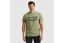 PME LEGEND Rundhalsshirt mit Logoprint Dunkelgrün/Khaki