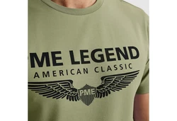 PME LEGEND Rundhalsshirt mit Logoprint Dunkelgrün/Khaki