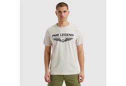 PME LEGEND Rundhalsshirt mit Logoprint Khaki/Beige