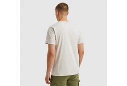 PME LEGEND Rundhalsshirt mit Logoprint Khaki/Beige