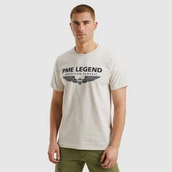PME LEGEND Rundhalsshirt mit Logoprint Khaki/Beige