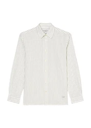 Marc O'Polo Langarmhemd Regular Fit Khaki/Weiß/Hellgrün