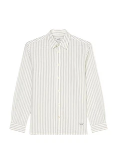 Marc O'Polo Langarmhemd Regular Fit Khaki/Weiß/Hellgrün