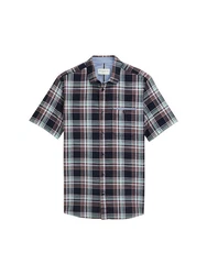 TOM TAILOR Kurzarmhemd Regular Fit Braun/Hellblau/Rot/Blau