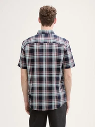 TOM TAILOR Kurzarmhemd Regular Fit Braun/Hellblau/Rot/Blau