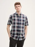 TOM TAILOR Kurzarmhemd Regular Fit Braun/Hellblau/Rot/Blau