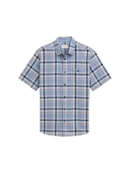 TOM TAILOR Kurzarmhemd Regular Fit Hellblau/Blau/Grau